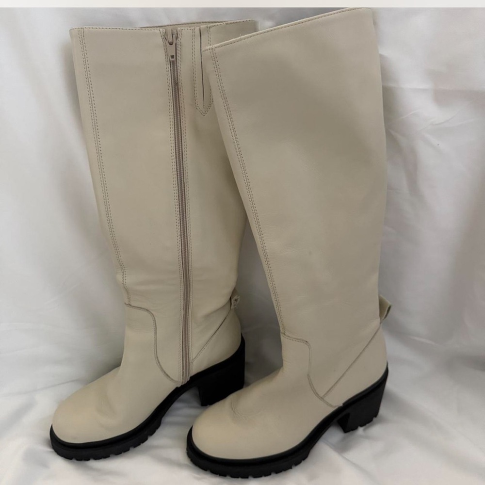 Elegant Cream Knee-High Boots